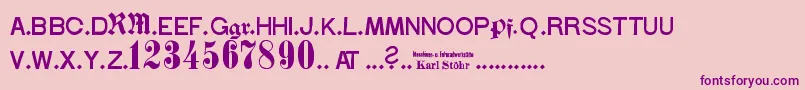 StГ¶hrNumbers Font – Purple Fonts on Pink Background