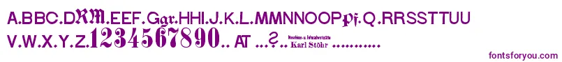 StГ¶hrNumbers-Schriftart – Violette Schriften auf weißem Hintergrund