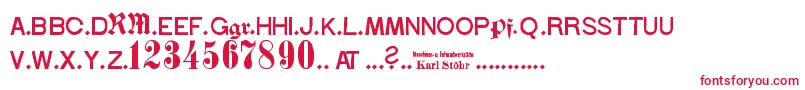 StГ¶hrNumbers-fontti – punaiset fontit valkoisella taustalla