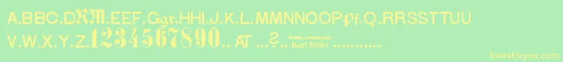 StГ¶hrNumbers Font – Yellow Fonts on Green Background