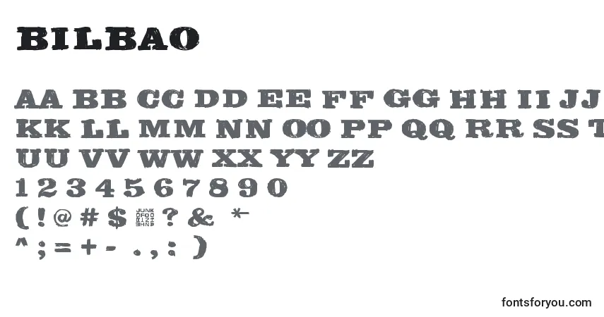 Шрифт Bilbao – алфавит, цифры, специальные символы