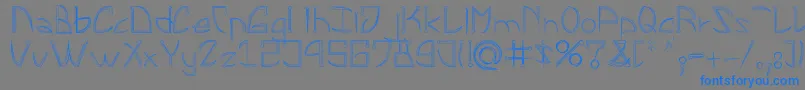 フォントLeonardPirceng – 灰色の背景に青い文字