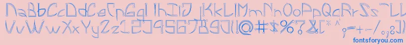 フォントLeonardPirceng – ピンクの背景に青い文字