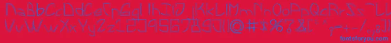 LeonardPirceng Font – Blue Fonts on Red Background