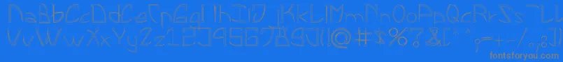 LeonardPirceng-Schriftart – Graue Schriften auf blauem Hintergrund