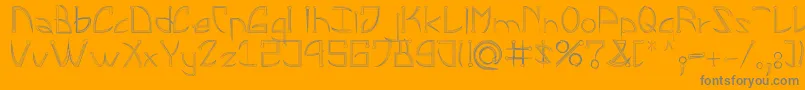 フォントLeonardPirceng – オレンジの背景に灰色の文字