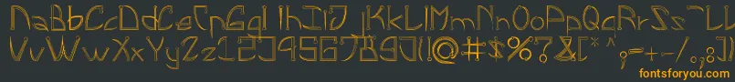 フォントLeonardPirceng – 黒い背景にオレンジの文字