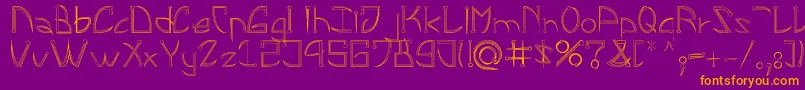 フォントLeonardPirceng – 紫色の背景にオレンジのフォント