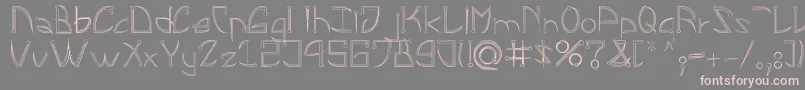 フォントLeonardPirceng – 灰色の背景にピンクのフォント