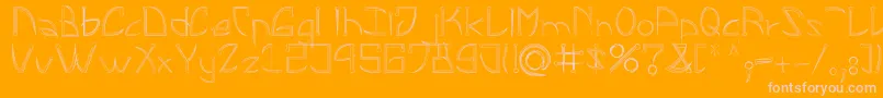 LeonardPirceng-Schriftart – Rosa Schriften auf orangefarbenem Hintergrund