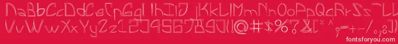 LeonardPirceng Font – Pink Fonts on Red Background