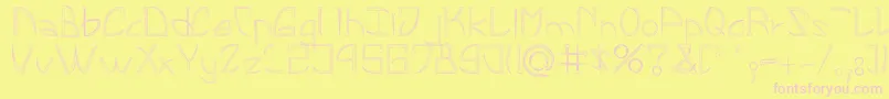 LeonardPirceng-Schriftart – Rosa Schriften auf gelbem Hintergrund