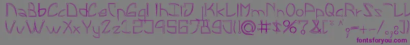 Шрифт LeonardPirceng – фиолетовые шрифты на сером фоне
