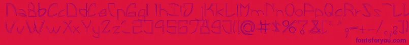 LeonardPirceng Font – Purple Fonts on Red Background