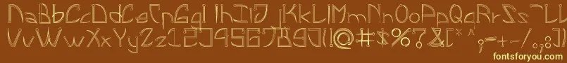 LeonardPirceng-fontti – keltaiset fontit ruskealla taustalla