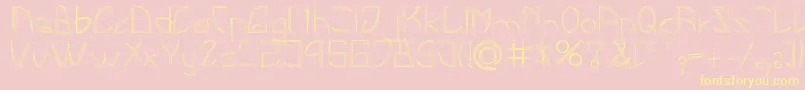 LeonardPirceng Font – Yellow Fonts on Pink Background