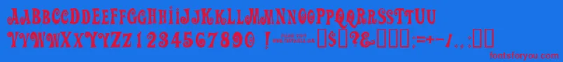 Auction Font – Red Fonts on Blue Background