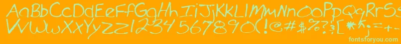 MarkoRegular Font – Green Fonts on Orange Background