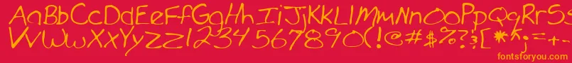 MarkoRegular Font – Orange Fonts on Red Background