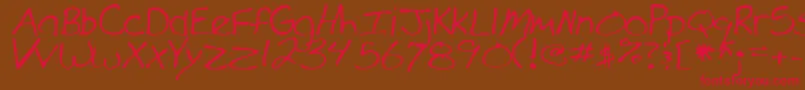 MarkoRegular Font – Red Fonts on Brown Background