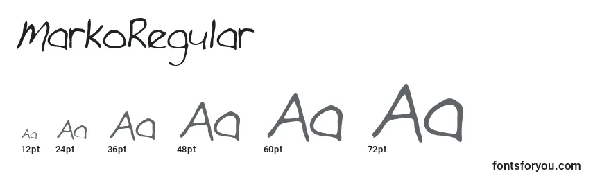 MarkoRegular Font Sizes