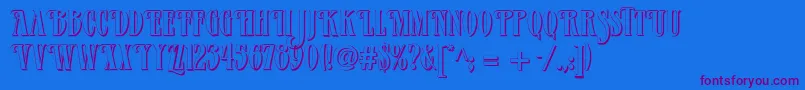 Verve Shadow-Schriftart – Violette Schriften auf blauem Hintergrund