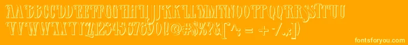 Verve Shadow Font – Yellow Fonts on Orange Background