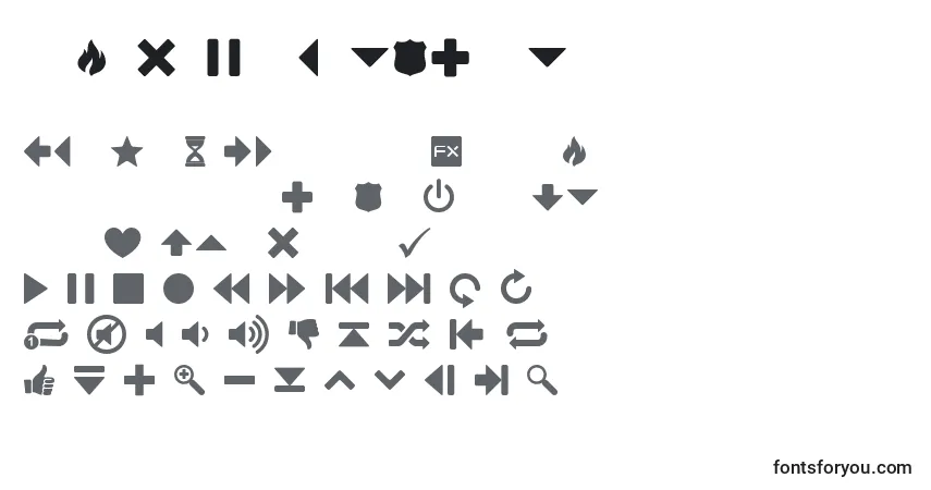 Czcionka GuifxV2Transports – alfabet, cyfry, specjalne znaki