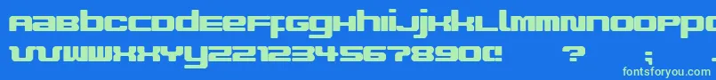 ImproviseV9 Font – Green Fonts on Blue Background