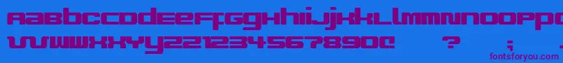 ImproviseV9-Schriftart – Violette Schriften auf blauem Hintergrund