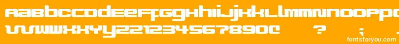 ImproviseV9-Schriftart – Weiße Schriften auf orangefarbenem Hintergrund