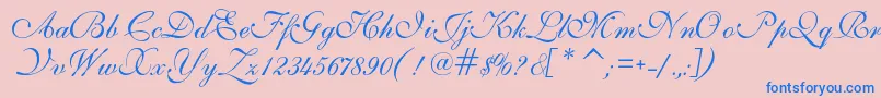 IlsScript Font – Blue Fonts on Pink Background