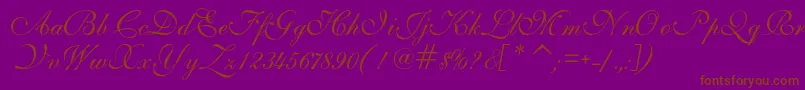 IlsScript-Schriftart – Braune Schriften auf violettem Hintergrund