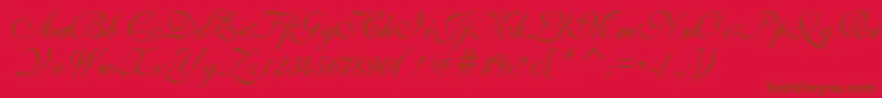 IlsScript Font – Brown Fonts on Red Background