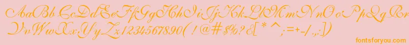 Fonte IlsScript – fontes laranjas em um fundo rosa