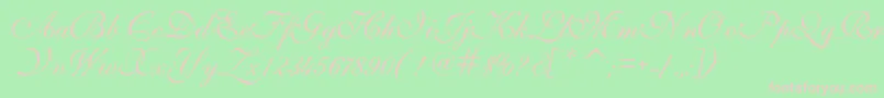 IlsScript-Schriftart – Rosa Schriften auf grünem Hintergrund