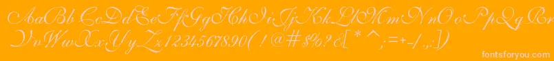 フォントIlsScript – オレンジの背景にピンクのフォント