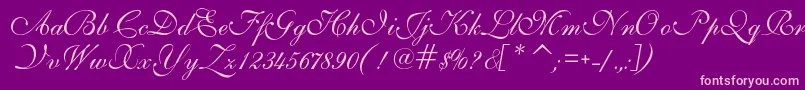 IlsScript Font – Pink Fonts on Purple Background
