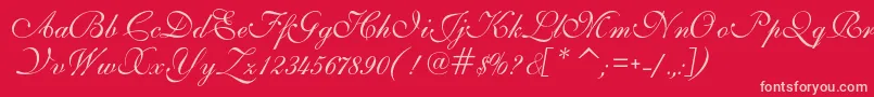 IlsScript-Schriftart – Rosa Schriften auf rotem Hintergrund