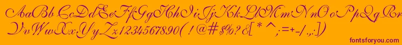 IlsScript Font – Purple Fonts on Orange Background