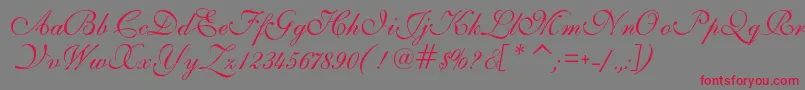 IlsScript Font – Red Fonts on Gray Background