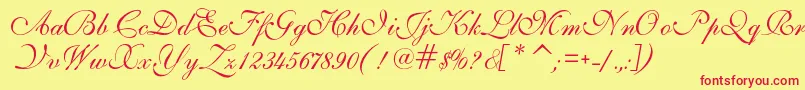 Шрифт IlsScript – красные шрифты на жёлтом фоне