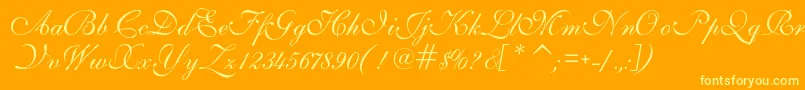 フォントIlsScript – オレンジの背景に黄色の文字