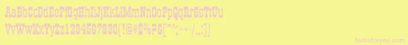 Fonte Bigbossy – fontes rosa em um fundo amarelo