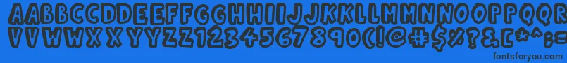 フォントKinda3D – 黒い文字の青い背景