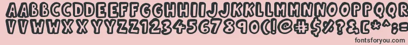 フォントKinda3D – ピンクの背景に黒い文字