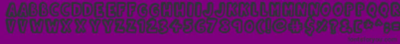 Kinda3D-fontti – mustat fontit violetilla taustalla