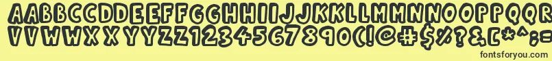 Kinda3D Font – Black Fonts on Yellow Background