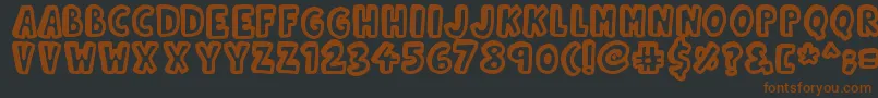 Kinda3D-fontti – ruskeat fontit mustalla taustalla