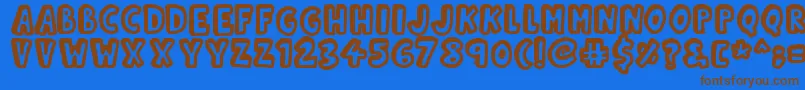 Czcionka Kinda3D – brązowe czcionki na niebieskim tle